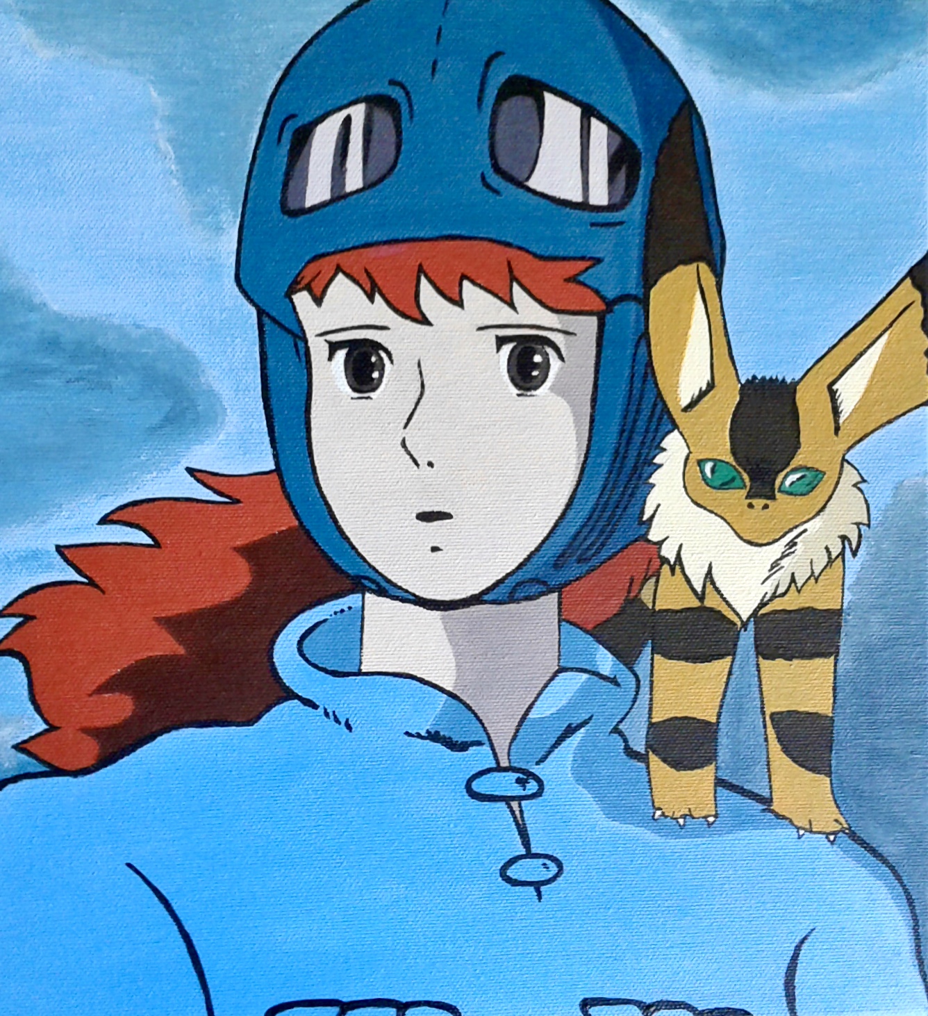 “Nausicaa della Valle del vento”-30x30cm acrilici su tela