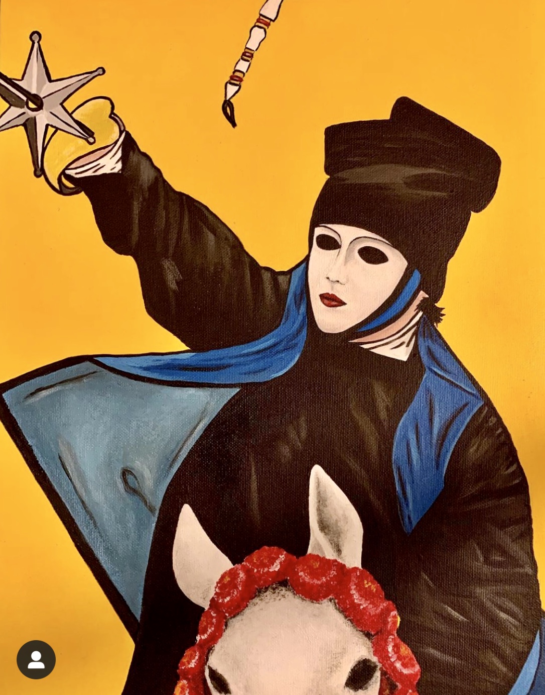 “Cavaliere della Sartiglia” 30x40cm acrilici su tela.