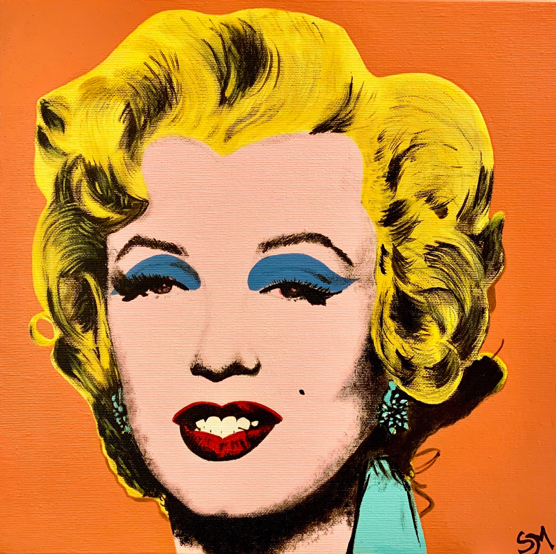 "Marilyn" 30x30 cm acrilici su tela.