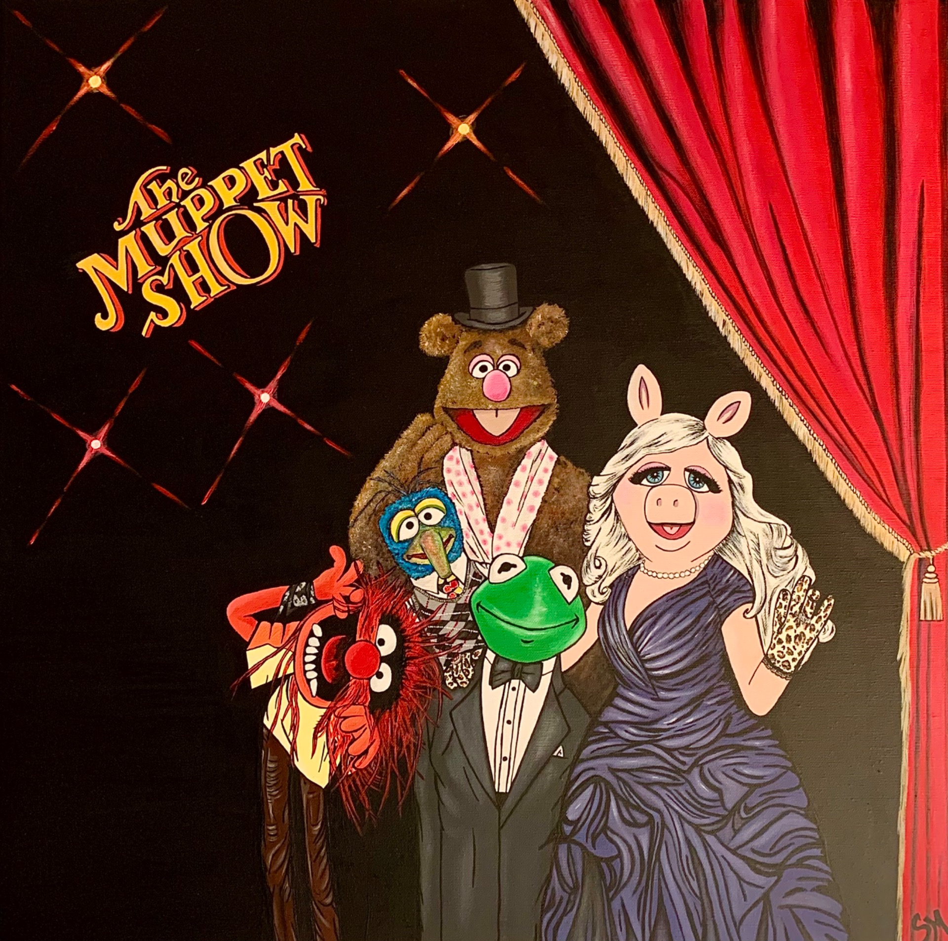 “The Muppet’s show” 50x50cm acrilici su tela.