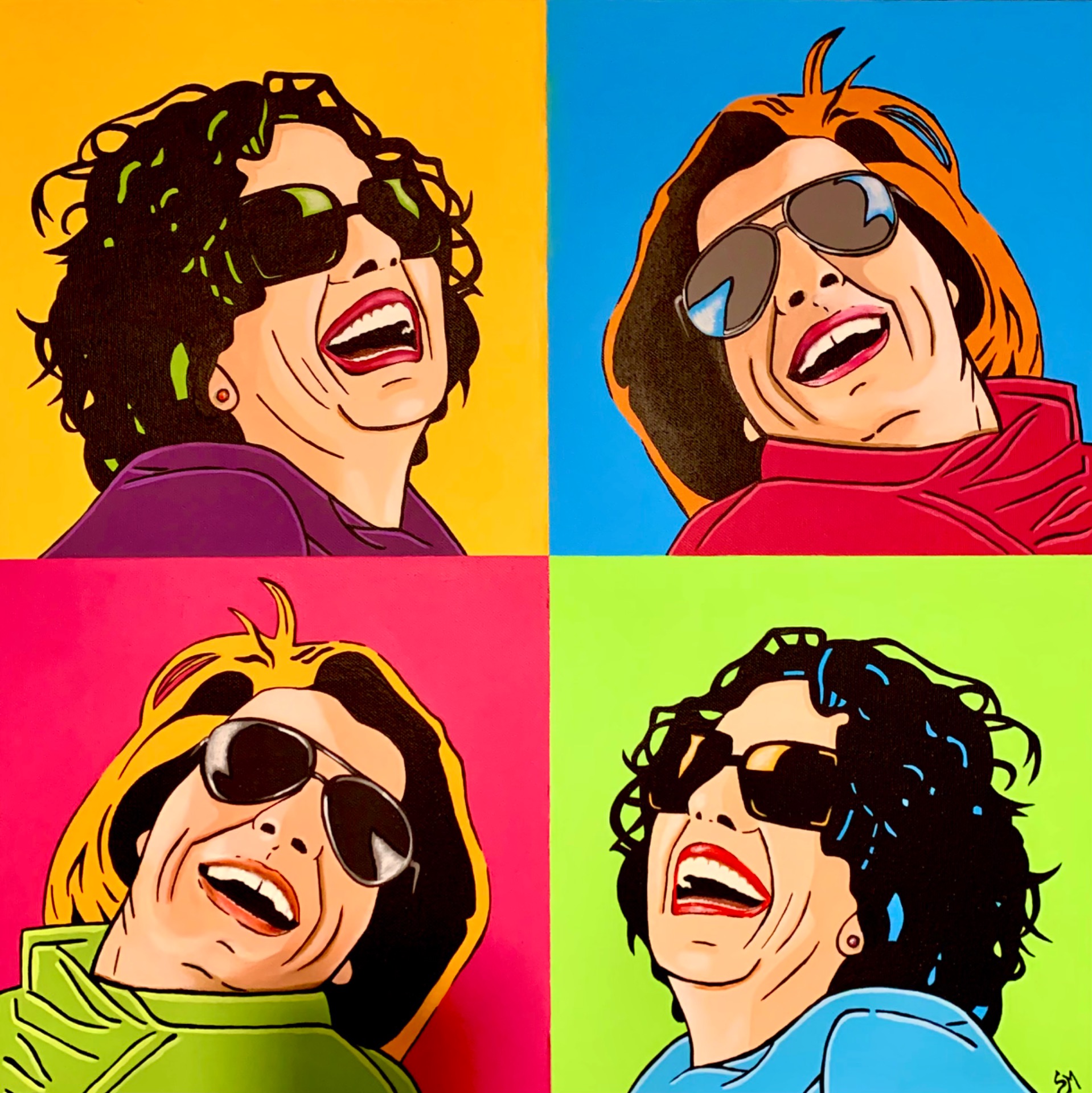 “Amiche” 50x50cm acrilici su tela.